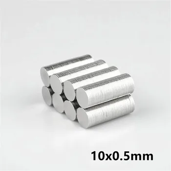 10/20/50/100/200/300/500PCS 10x0.5 mm Tenké Okrúhle Silný Magnet 10 mm X 0,5 mm Neodýmu permanentným Magnetom Disk 10x0.5 10*0,5 mm
