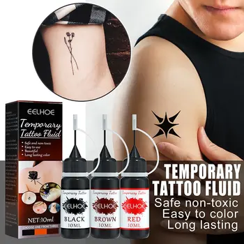 10 ML Dočasné Tetovanie Kvapaliny DIY Tetovanie Vložiť Tela Farby Henna Kužele Tattoo ink Drop Shipping
