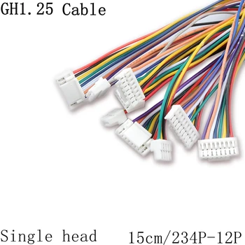 10PCS Gh1.25 mm elektronické kábel komã © tou je 2p 3P 4P 5 6 7 8 9 10 11 12P konektor plug line GH1.25 15 cm 28AWG kábel