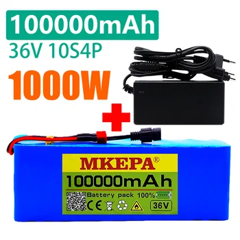 10S4P 36V 100000mAh 18650 Batériu s 1000W High-power BMS pre Elektrické Bicykle Lítiová Batéria