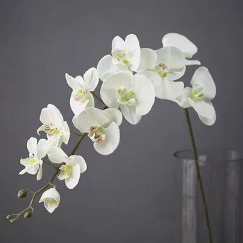 11 Hlavy Hodváb Orchidea Phalaenopsis Kvety DIY Svadobný Kvetinový Kytice Umelé Rastliny Falošné Kvety Domova 110 CM