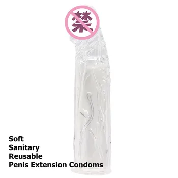 18 CM Veľký, Hrubý Penis Extender Rukáv Opakovane Kondómy Oneskorenie Ejakulácie Penis Krúžok Prostaty Masér sexuálnu Hračku Pre Mužov Sex Produkt