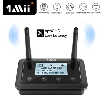 1Mii B03+ Bluetooth Vysielač, Prijímač aptX LL HD, 3.5 mm Aux Audio Bluetooth 5.0 Adaptér pre TV, PC Slúchadlá s LCD Displej