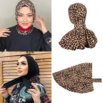2022 Moslimských Módne Leopard Tlač Hidžáb Abaya Šatkou Šatky Pre Ženy Obliekať Dres, Šál Turban Na Hlavu Zábal Islamské Oblečenie