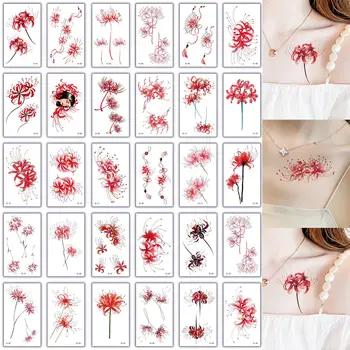 30Pcs/set kvety dočasné tetovanie nálepky malé ruky, zápästia, krku členok vody prenos tetovanie falošné ženy, dievča, body art maľovanie