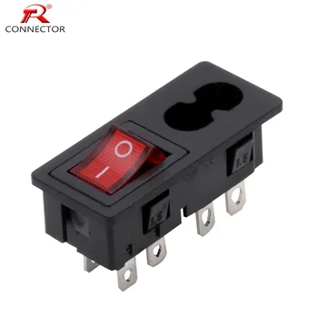 4pcs Moc Kolískový Spínač & Zásuvka Konektor, Prepínač s 3 Pin alebo 4 Pin, Panel Pripojiť Napájacie Adaptéry
