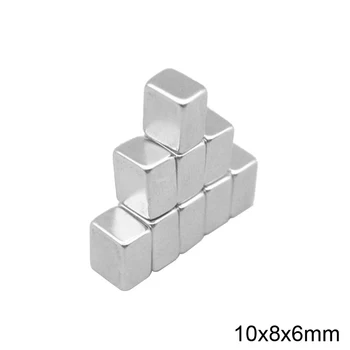 5~100ks 10x8x6 mm Neodýmu Magnet plechu 10 mm*8mm hrubé Silný NdFeB Magnety 10x8x6mm Blok Silné Vzácnych Zemín Magnetické 10*8*6