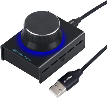 AIMOS USB Audio Radič, Nastavovač Otočný Ovládací Gombík Počítač Reproduktor Spínača Pre Win7/8/10/XP/Mac, Android