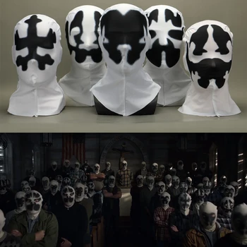Americký TELEVÍZNY Watchmen Cosplay Rorschachov Walter Kovacs Masky Pokrývky hlavy Tlač celotvárová Maska Halloween Cosplay Príslušenstvo Rekvizity