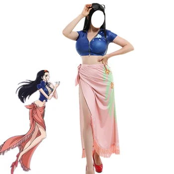 Anime Miss·Allsunday Cosplay Kostým Krajiny Nico·Robin Ženy Kimono Halloween Party Cartoon Top Sukne Jednotné Oblek