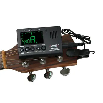 ARÓMA Elektrické Tuner & Metronóm S Pickup pre Gitaru, Bass Husle AMT-560 Elektronické Tuner Hudobné Nástroje, Drumbľa