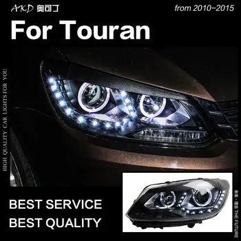 Auto Styling Hlavy Lampy, Touran Svetlomety Obdobie 2010-2015 Touran LED Reflektor Caddy DRL Hid Angel Eye Bi Xenon Lúč Príslušenstvo