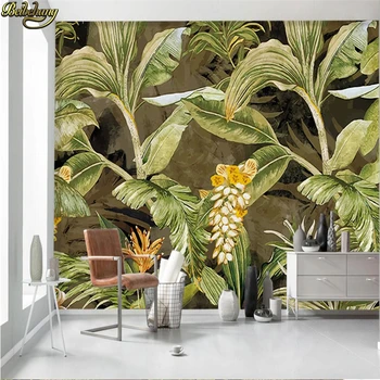 beibehang Retro tropických dažďových lesov palm banán leaf obývacia izba TV vlastné pozadie tapetu veľké nástenné samolepky na stenu