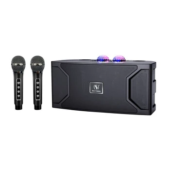 Bezdrôtový Bluetooth Reproduktor Rodiny Karaoke All-in-one Stroj Dual Bezdrôtový Mikrofón LED Blikajúce K Pieseň Multi Subwoofer