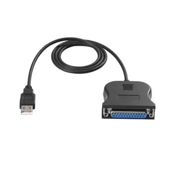 Black obojsmerné Paralelné Rozhranie, Komunikácia USB 25 DB25 Pin Paralelný Kábel Tlačiarne Adaptér Kábel Konvertor