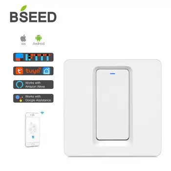 BSEED Smart Switch Wifi 1Gang 2 Gang Smart Switch White Pracuje S Tuya Google