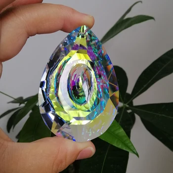 Camal 1PCS 76 mm AB Farba Longan Tvarované Visí Crystal Prism Prívesok SunCatcher Luster Časti Svadobné Okno Dekor Ornament