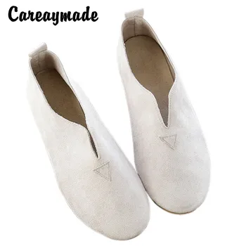 Careaymade-Nové jarné&jeseň ploché päty topánky ploché fazuľa topánky kolo hlavy Lefu topánky rybárov, obuv, lenivý dámske topánky