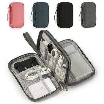 Cestovné Kábel Taška na Prenosný Digitálny USB Gadget Organizátor Nabíjačku Drôt na Nechty, Nožnice na Zips odkladacie Puzdro Prípade Príslušenstvo Dodávky