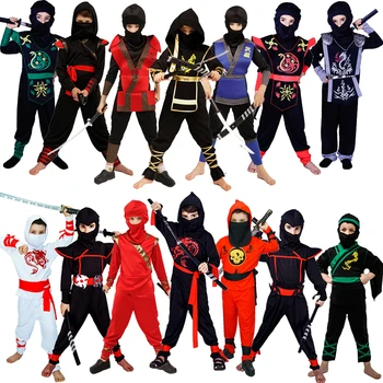 Chlapec Ninja Cosplay Kostýmy Klasické Halloween Ninja Oblečenie Cosplay Purim Deti Uniformy Strany