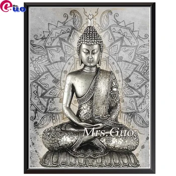 Diamond Výšivky Mandala Vintage Meditácie Buddha Mozaiky 5D Kamienkami Diamond Maľba Portrét Cross Stitch Domova