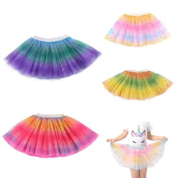 Dievčatá Tutu Sukne Hviezdy Tlač Princess Pettiskirts Deti Balet Tanečnú Párty Sukne Deti Gradient Kostým Oblečenie