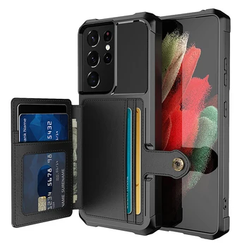Držitelia kariet Peňaženky obal pre Samsung S21 S22 Ultra S20 S10 S9 Plus Poznámka: 20 10 9 Auta Magnetické Kožené puzdro Shockproof Kryt Telefónu
