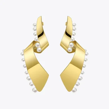 Enfashion Pearl Čipkou Náušnice Pre Ženy Módne Šperky Visieť Dlhé Náušnice Veľké Earings Boucle D'oreille Femme 2020 EFJ181057