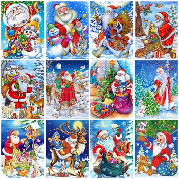 Evershine 5D Diamond Maľovanie Vianočných Cartoon Nový Príchod Diamond Výšivky Santa Claus Plné Námestie Kolo Vŕtať Mozaiky Darček