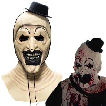 Film Terrifier Horor Joker Maska Halloween Prop Cosplay Biela Tvár Demon Klaun Latex Prilba Masque Dospelých Unisex Strany Kostým