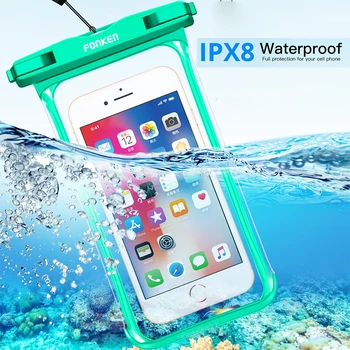 FONKEN plne Transparentný Vodotesné puzdro pre Iphone Xiao Samsung Suché Taška pod vodou Sledovať Prípade Plávanie Puzdro na Mobilný Kryt, Taška