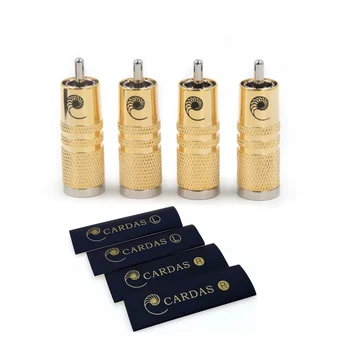 Hifi Strieborné pozlátené cardas plug SRCA RCA Samec prepojiť káblom pre Elektrické zástrčky 9 mm pre audio RCA kábel Teplo shrinkable rukáv