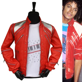 HORÚCE Punk Červená Zips Michael Jackson MJ Poraziť To Bežné na Mieru Amerike Módny Štýl Bunda Outwear Imitácia