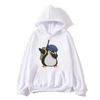 Hra Valorant Hoodie Kawaii Pohode Penguin Pulóvre Hoody Módne Cartoon Bežné Long Sleeve Hooded Mikina Pánska Nadrozmerné Top