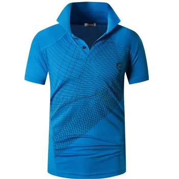 jeansian pánske Športové Tričko Polo Shirts POLOŠTE Poloshirts Golf, Tenis, Bedminton Dry Fit Krátky Rukáv LSL244 Modrá