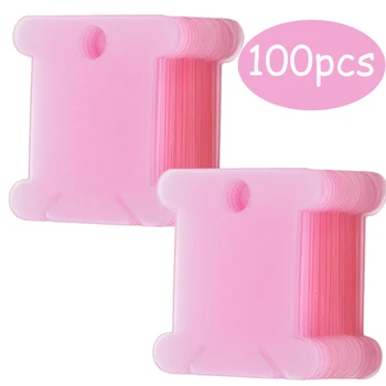 KAOBUY 100 Ks Ružový Plastový Závit Cievky Cievka na Nite Karty Pre DIY Cross Stitch Výšivky Závit Cievky Organizátor