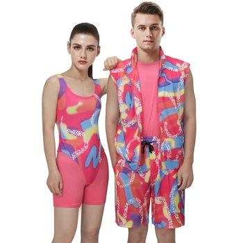 Letné Ružovej Farby Kostým pre Ženy, Mužov Fantázie Milovníkov Oblečenie Oko-lov Módne Pár Oblečenie