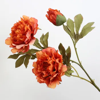 Luxus Ruže, pivónia pobočky hodváb Umelé kvety pre Xmas tabuľka dekor Svadobné patria Kvetinové Dekorácie flores artificiales ruže