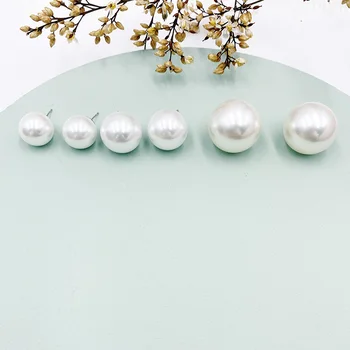 MINAR 2cm Veľké Simulované Pearl Náušnice Temperament Jednoduché Osobnosti Biela Vyhlásenie Náušnice kórejský Náušnice Šperky Darček