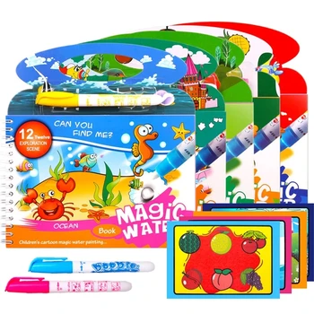 Montessori Coloring Book Doodle Opakovane Magické Pero Maľovanie Na Rysovaciu Dosku Pre Deti Detské Vzdelávacie Narodeniny Hračka Dary