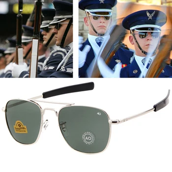 Muži, luxusné Značky Dizajnér Slnečné Okuliare Retro móda Letectva AO slnečné Okuliare Pre Mužov Americkej Armády Vojenské Optické Sklo Objektívu