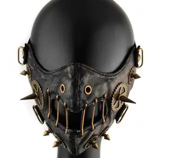 Muži/Ženy Steampunk Retro Gotický Kožené Maska Cosplay Gears Maska Pub Arena Závoj Halloween Masky