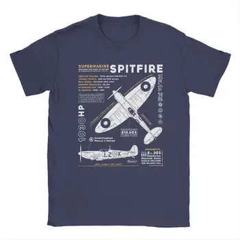 Muži Ženy T-Shirts Supermarine Spitfire Lietadlo Pilot Tvorivé 100% Bavlna Tričká Krátky Rukáv Abecedy, T Košele Kolo Golier