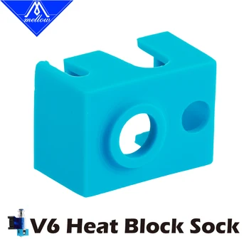 Mäkký vysoko kvalitné cartridge ohrievač v bloku, silikónové V6 ponožky pre 3D Tlačiarne Vytláčacie PT100 senzor, vyhrievané RepRap hotend tryska