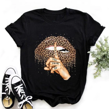 Módny Dizajn Ženy Trendy Príležitostné Letné Topy Príležitostné O-krku Krátky Rukáv Minimalizmus Tees Elegantné Dámy Leopard Tlač T-shirts