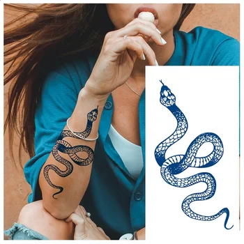 Nepremokavé Had Tetovanie Nálepky Dočasné Trvalé Šťavy Atrament Falošné Scorpion Loong Dragon Falošné Pohode Tetovanie Pre Mužov Body Art Čierna