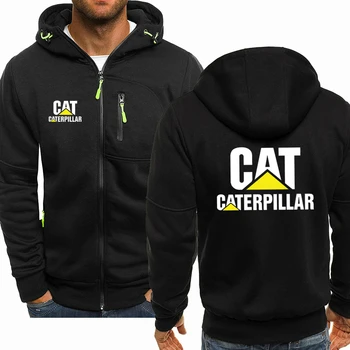 Nové Jarné a Jesenné pánskej Módy Caterpillar CAT Logo Bunda, Dlhý Rukáv Zips Hip-Hop Harajuku Hoodie Bežné Hoodied