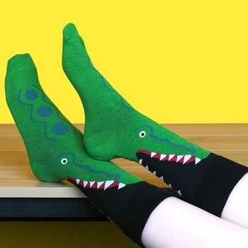 Nové Modely Muži Ženy Unisex Harajuku Hip Hop Šťastný Pruhované Ponožky Shark Krokodíla Zebra Zviera Tlače Estetické Zábavné Umenie Ponožky