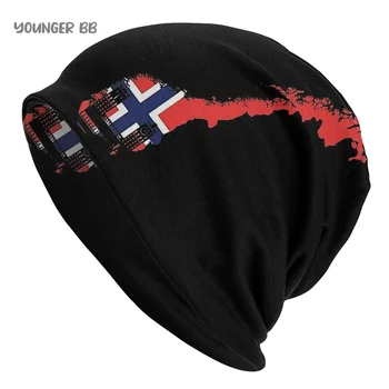Nórsku Vlajku Čiapky Vintage Ulici Skullies Čiapky Klobúk Dospelých Mužov Pletený Hat Muži Ženy Ženy Zime Teplé Elastické Kapota Pletený Hat