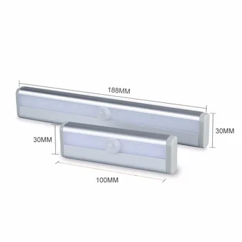 Pohybový Senzor LED Nočné Svetlo 6 10 Led High Lumen Bezdrôtový PIR Lampa Pod Svetlami, Skriňa, Kuchyňa, Šatník Núdzové Osvetlenie